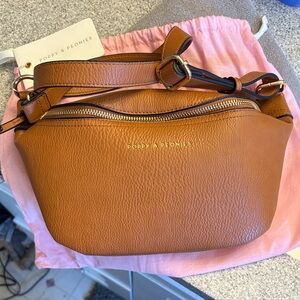 Poppy & Peonies Brown Leather Crossbody Bag